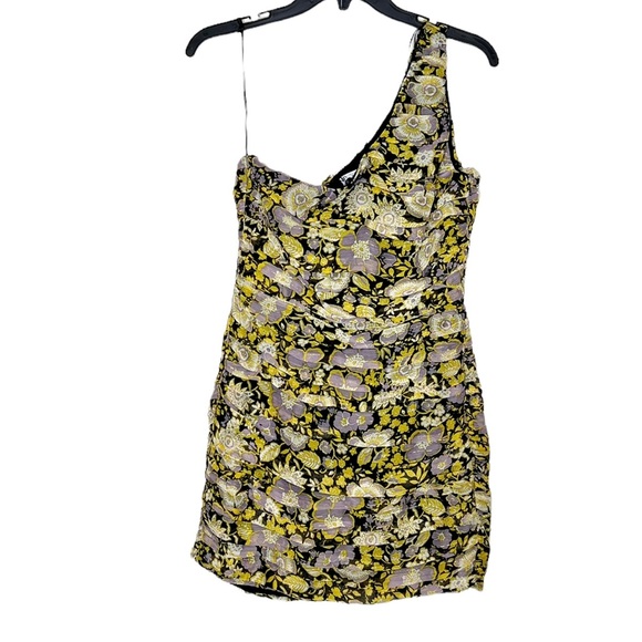 Zara Women’s Draped Floral Print Dress Yellow Small - Picture 7 of 10